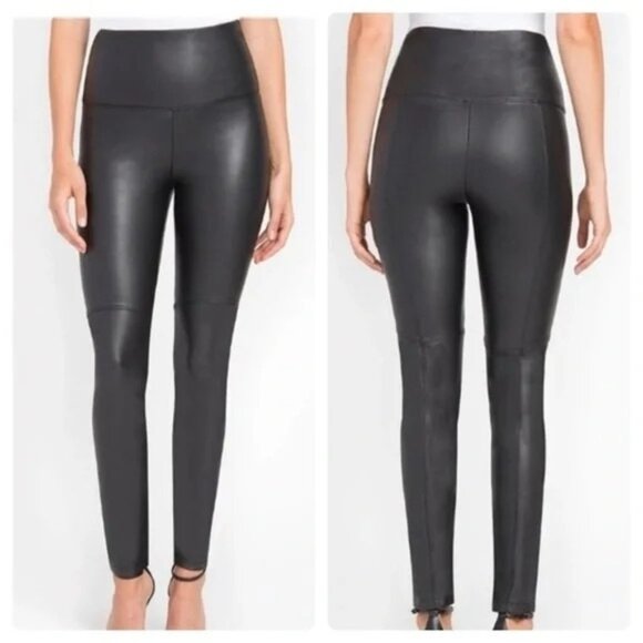 Lysse Keeley Faux Leather Leggings Womens Small Pull On High Waisted Pants Black - Picture 1 of 8